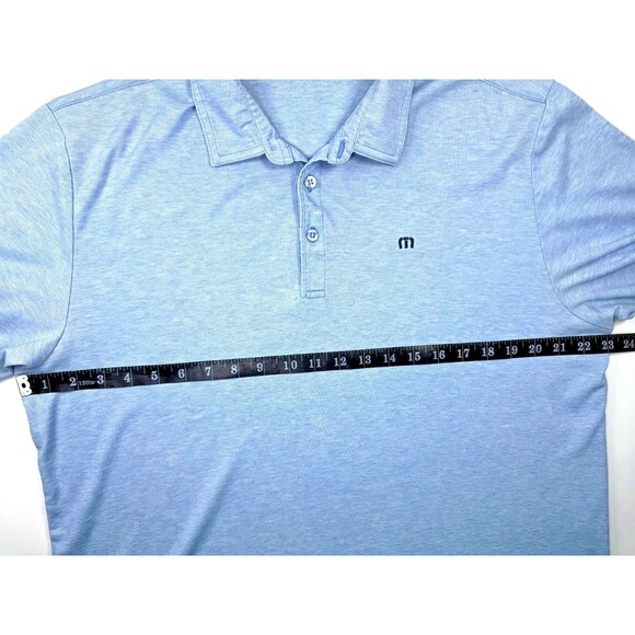 Travis Mathew Polo Shirt Men XL Blue Heather Pima Cotton Performance Golf Casual - Picture 6 of 10